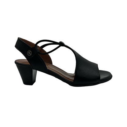 Leather Mid Heel Open Toe sandal - 1371