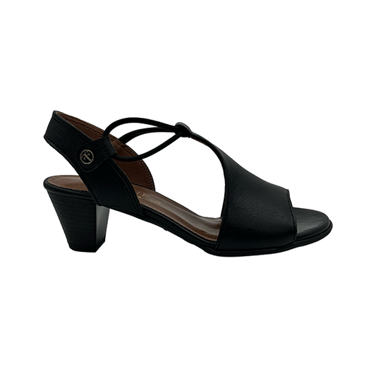 Leather Mid Heel Open Toe sandal - 1371