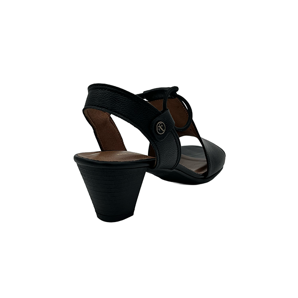 Leather Mid Heel Open Toe sandal - 1371