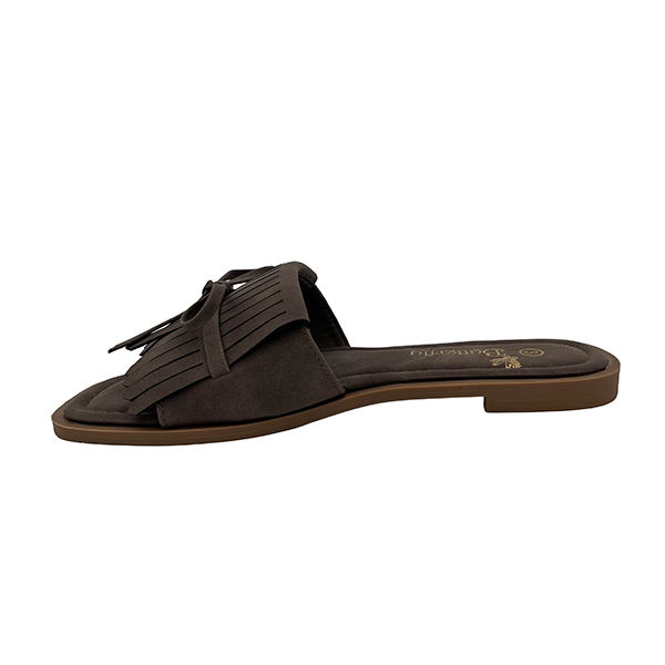 Slip On Sandal Fringe And Bow - 1376