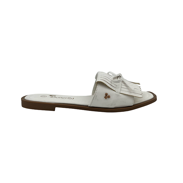 Slip On Sandal Fringe And Bow - 1376
