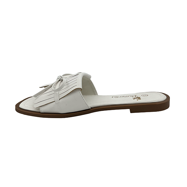 Slip On Sandal Fringe And Bow - 1376