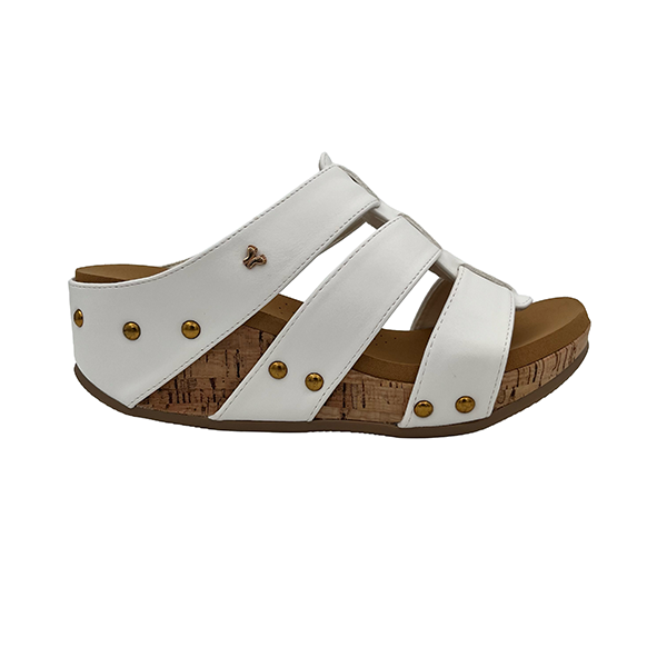 Slip On Sandal On Medium Cork Wedge - 1380