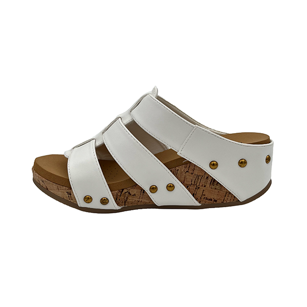 Slip On Sandal On Medium Cork Wedge - 1380