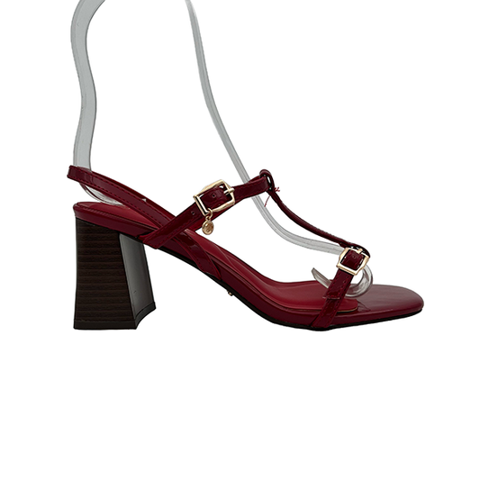 Medium Heel Patent Sandal - 1382