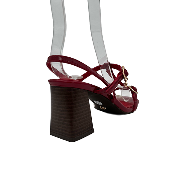 Medium Heel Patent Sandal - 1382