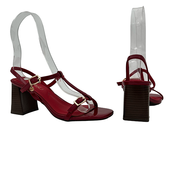 Medium Heel Patent Sandal - 1382