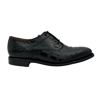 Leather Ostrich And Patent Combo Formal Shoe - 1386