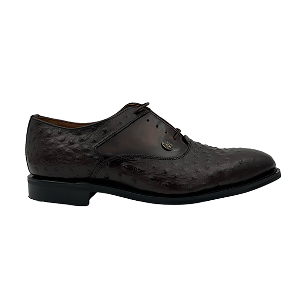 Leather Ostrich And Patent Combo Formal Shoe - 1386