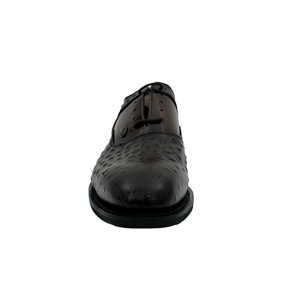 Leather Ostrich And Patent Combo Formal Shoe - 1386