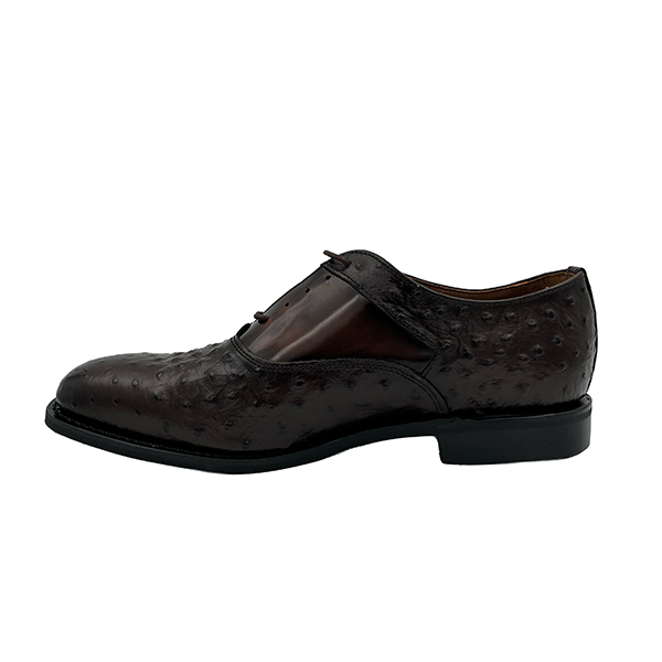 Leather Ostrich And Patent Combo Formal Shoe - 1386