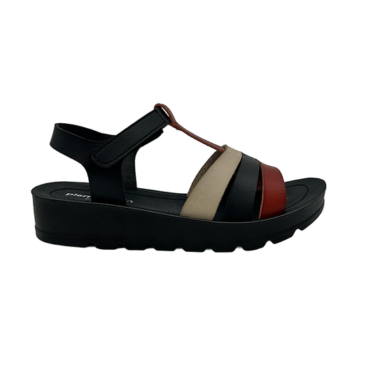 T Bar Sandal With Velcro Strap - 1391