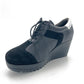 Combo Lace Up On Wedge - 0380