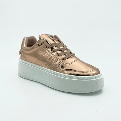 Lace Up Metallic Sneaker - 0523