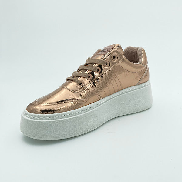 Lace Up Metallic Sneaker - 0523