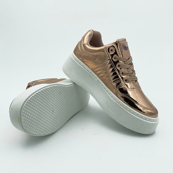 Lace Up Metallic Sneaker - 0523