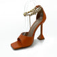 High Heel Square Toe With Ankle Chain - 0579