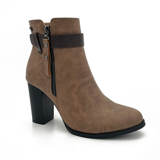 Two Toned High Heel Ankle Boot - 0654